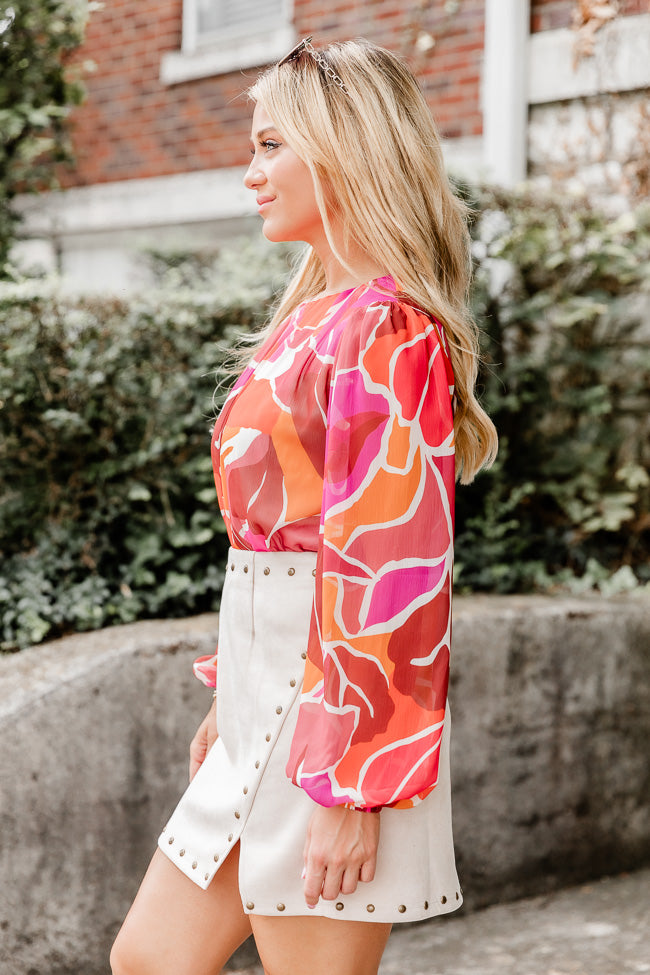 Having Mixed Feelings Multi Printed Long Sleeve Bodysuit SALE – Pink Lily