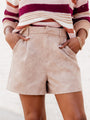 Left Me Speechless Beige Suede Shorts FINAL SALE