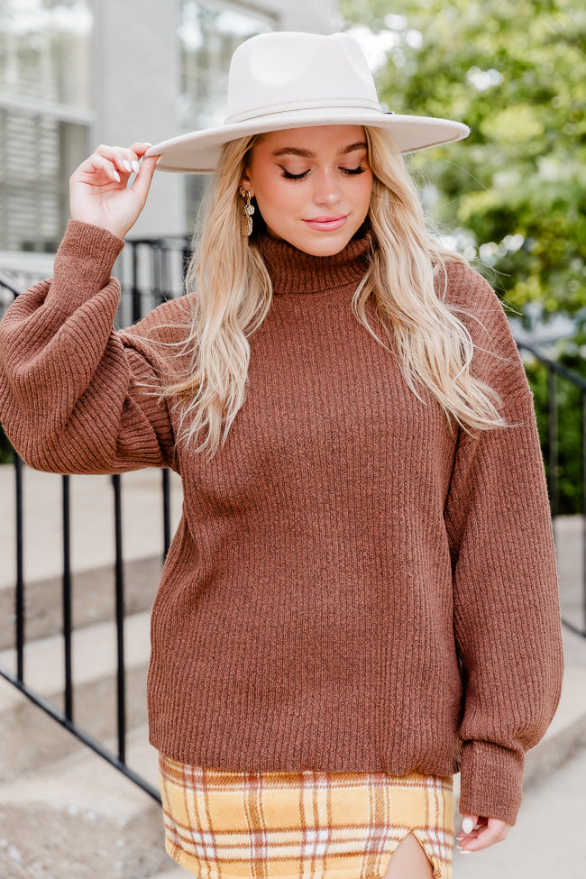 Give It Your All Brown Turtleneck Sweater FINAL SALE