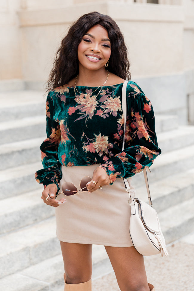 Velvet floral maxi clearance skirt