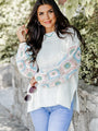 Wanna Be With You Ivory Multi Crochet Sleeve Sweater  FINAL SALE