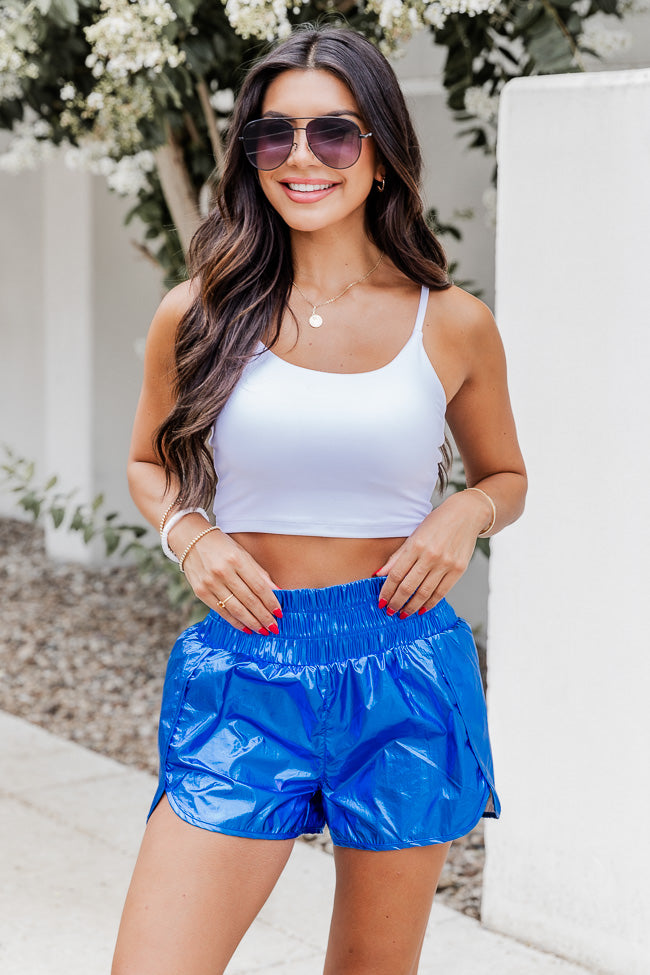 White hotsell metallic shorts