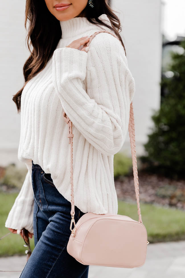 Don't Stop Believing Blush Braided Strap Crossbody FINAL SALE