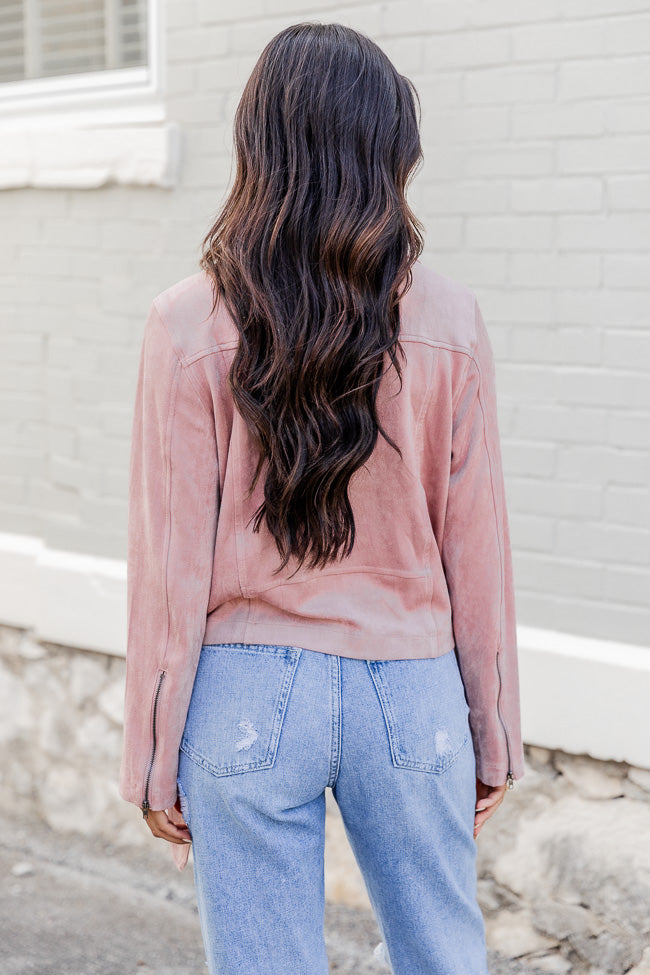 Blush pink sale suede jacket