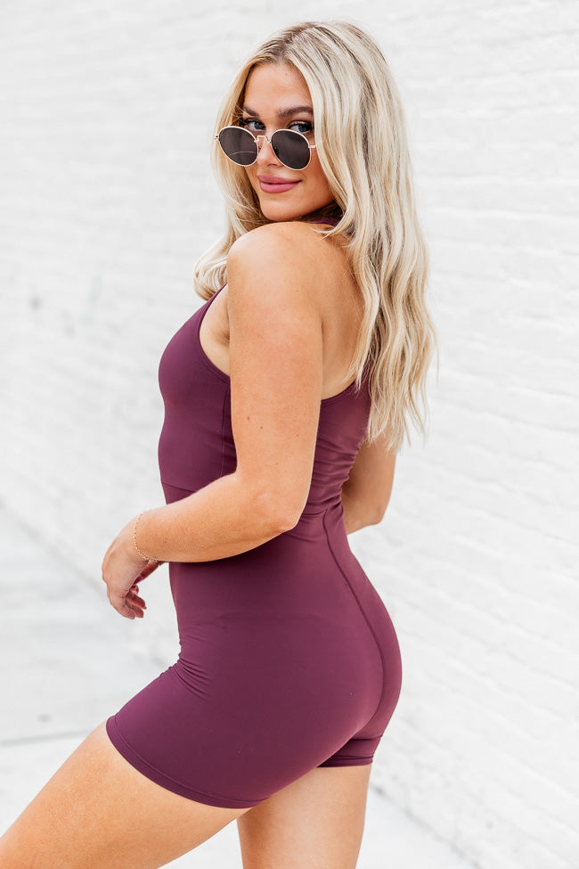 She's A Go Getter Maroon Active Onesie FINAL SALE