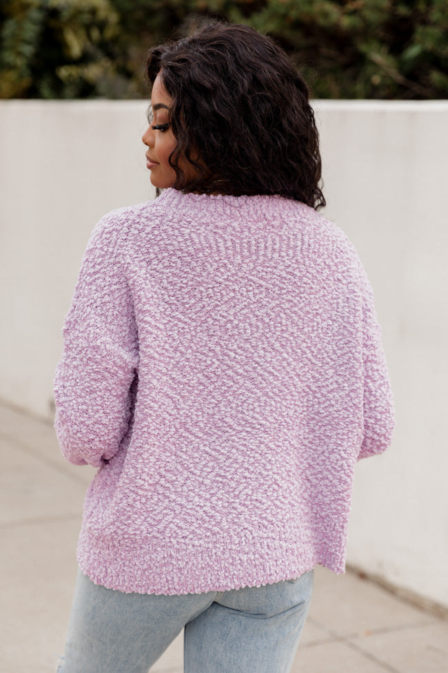 After Everything Dusty Lilac Popcorn Sweater