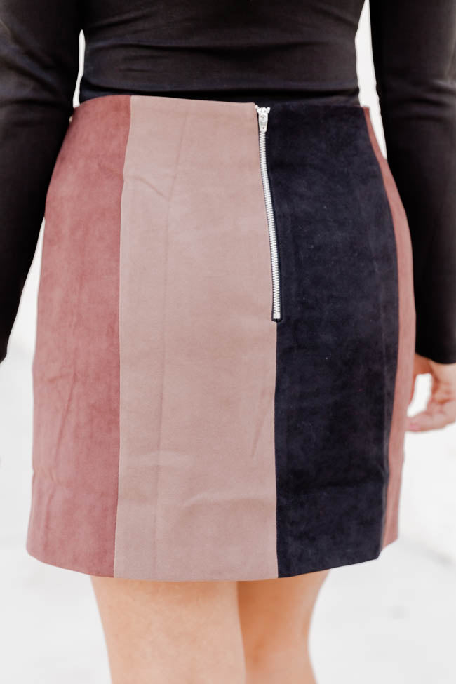 Impress Me Brown Striped Mini Skirt FINAL SALE