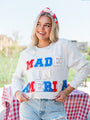 Made In America Chenille Patch Ash Graphic Sweatshirt