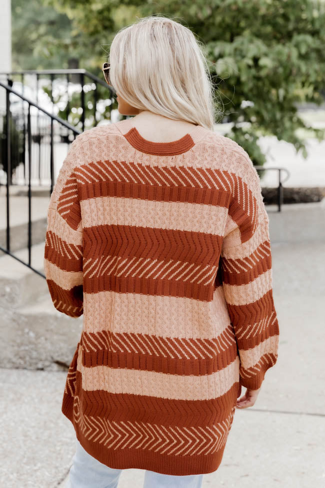 Holding Me Close Brown Striped Cardigan FINAL SALE