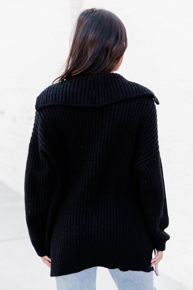 All In Theory Black Oversized Cardigan