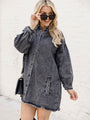 Start Looking Charcoal Chambray Long Sleeve Mini Dress FINAL SALE