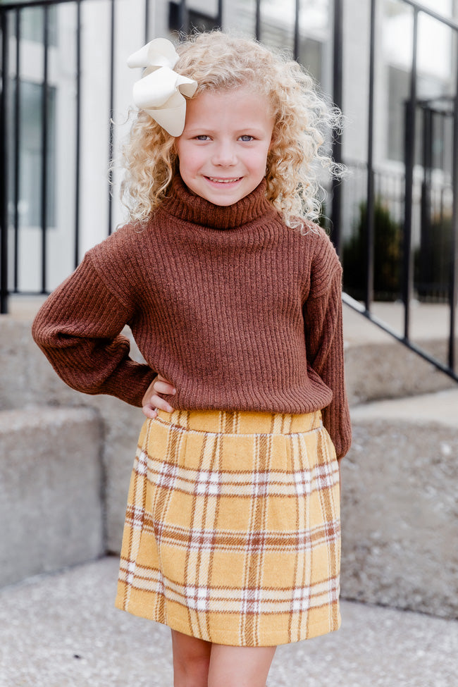 Give It Your All Kid's Turtleneck Sweater Brown