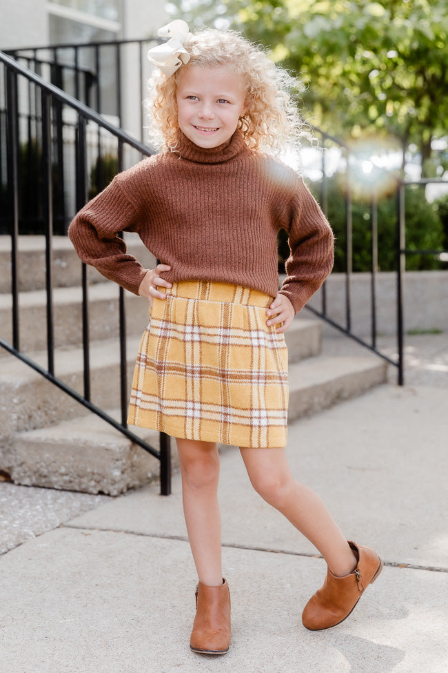 Give It Your All Kid's Turtleneck Sweater Brown
