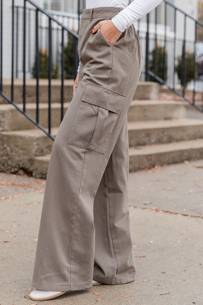 Made You Mine Olive Wide Leg Cargo Pants – Pink Lily