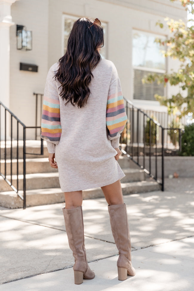 Show You Off Taupe Turtleneck Sweater Dress