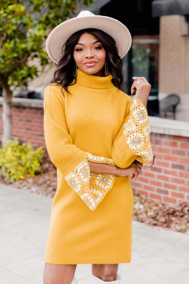 Mustard yellow jumper store dress