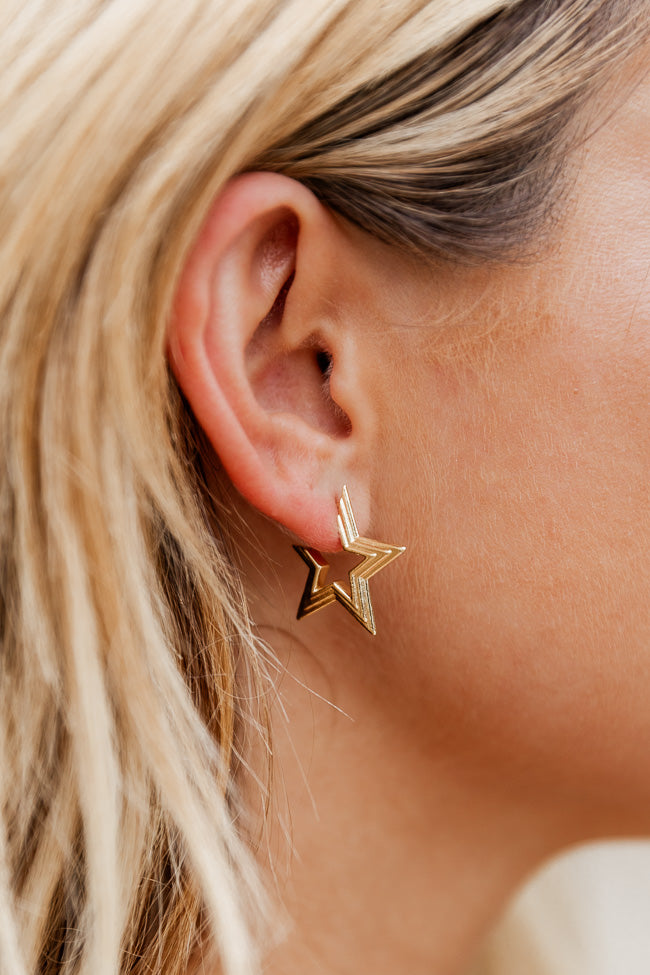 What I've Been Looking For Gold Star Earrings Hoop FINAL SALE