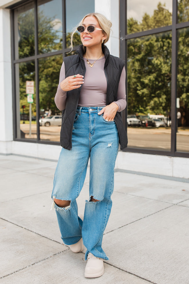 A Lovely Life Taupe Fitted Long Sleeve Layering Tee