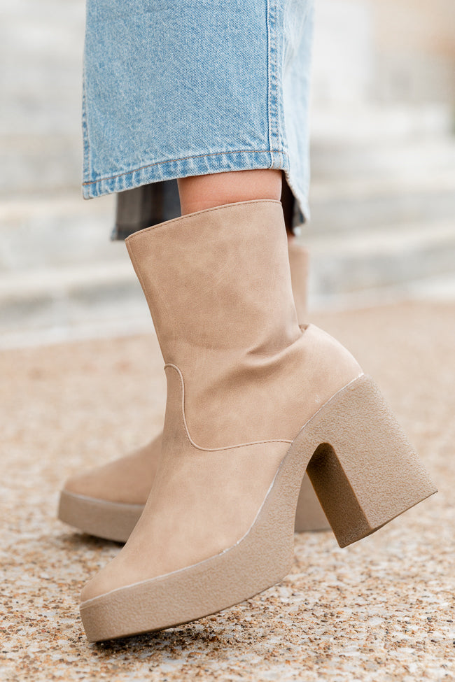 Hilary Tan Square Toe Platform Booties FINAL SALE