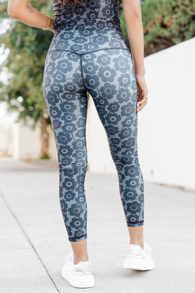 Raise The Standard Black And Grey Floral Active Leggings FINAL SALE