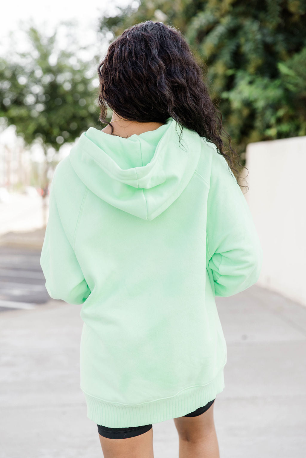 Never Let Go Lime Oversized Split Hem Hoodie Pink Lily