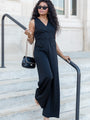 Cocktail Hour Black V-Neck Jumpsuit FINAL SALE