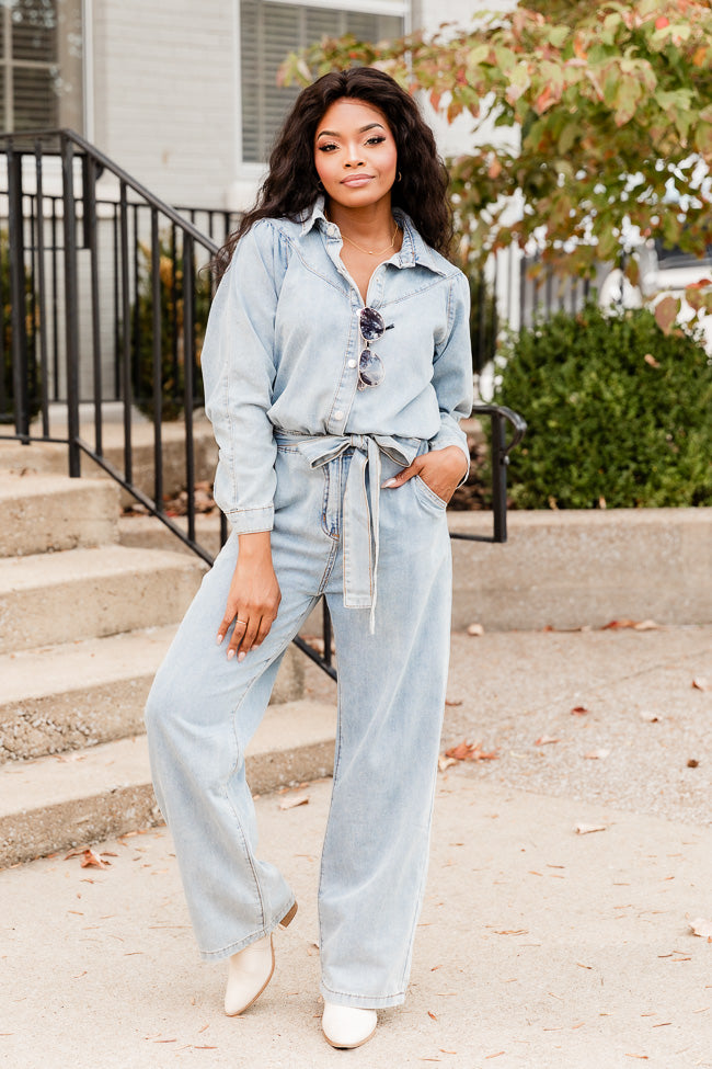 THE WILDE Jumpsuit - Long Sleeve in Grey Stretch Denim – Risen Division