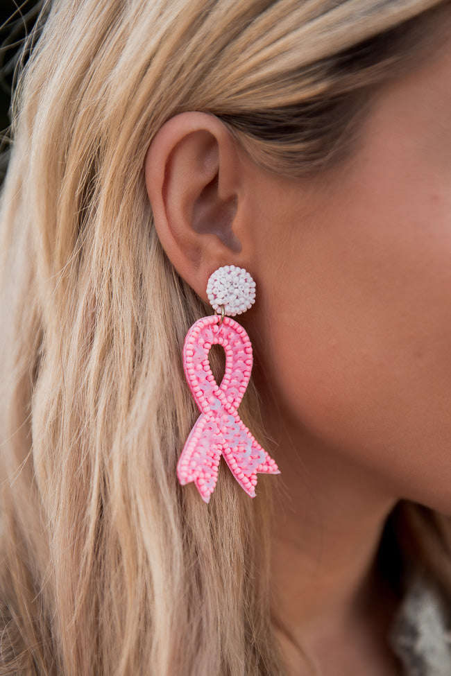 Pink Ribbon Earrings FINAL SALE – Pink Lily