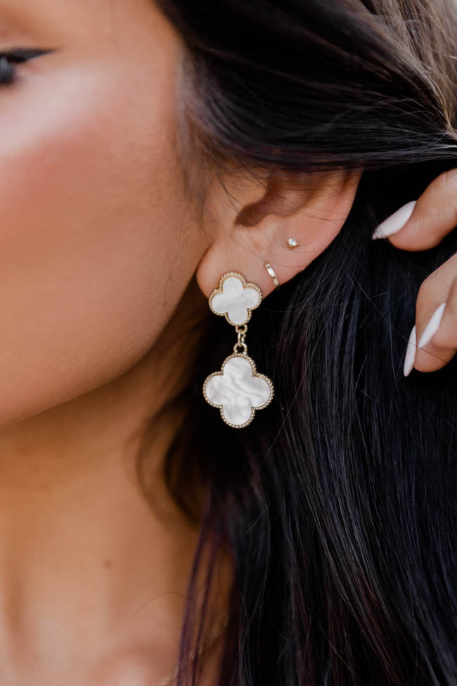 Only Us Pearl Clover Earrings