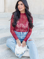 Just What I Needed Burgundy Lace Turtleneck Layering Top FINAL SALE