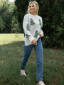 Under The Mistletoe Cream and Green Christmas Tree Sweater