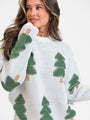 Under The Mistletoe Cream and Green Christmas Tree Sweater