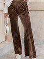 A Trip Downtown Mushroom Velvet Ribbed Flare Pants FINAL SALE