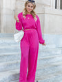 Tied With Invisible String Hot Pink Plisse Two Piece Set FINAL SALE