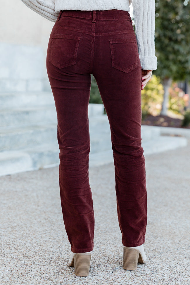 On The Run Brown Velvet Jeans