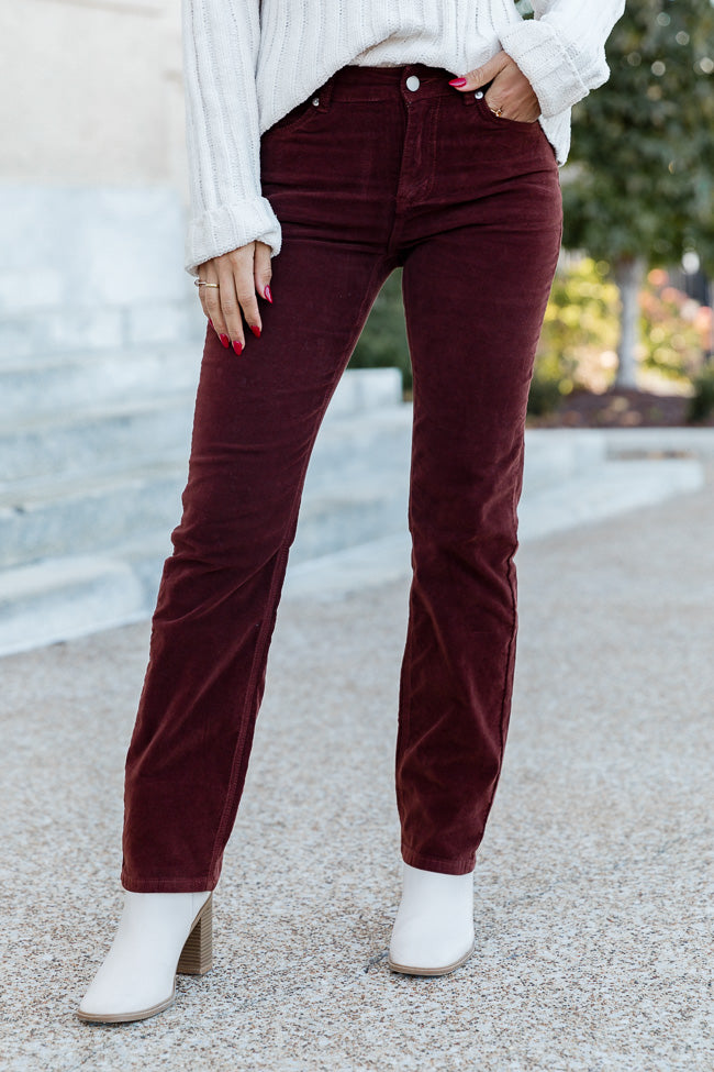 On The Run Brown Velvet Jeans