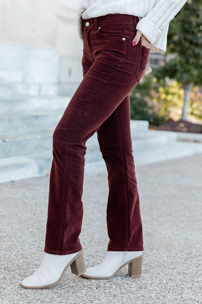 On The Run Brown Velvet Jeans – Pink Lily