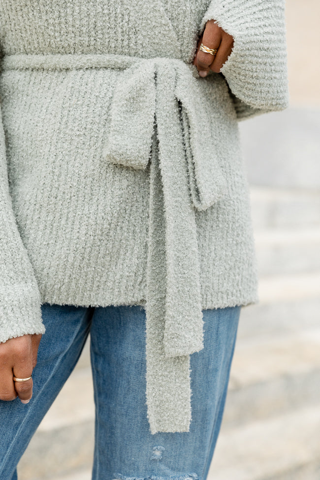 Collection pink, green, white, and brown fashion wrap cardigan sweater