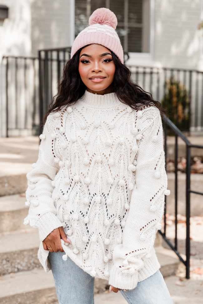 Pink pom pom discount sweater