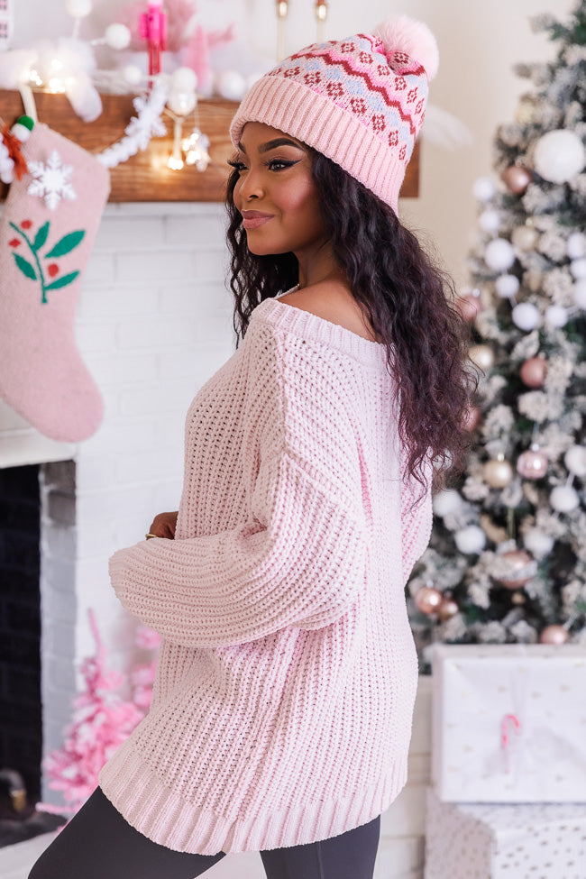 Blush chenille 2025 oversized sweater