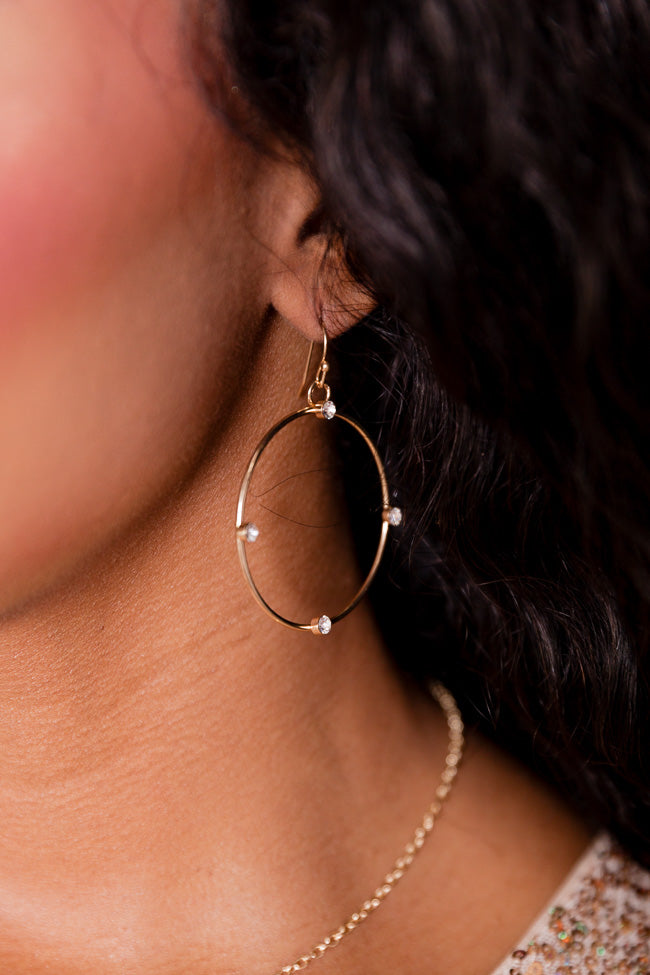 Gold Hoops with Diamond Detail