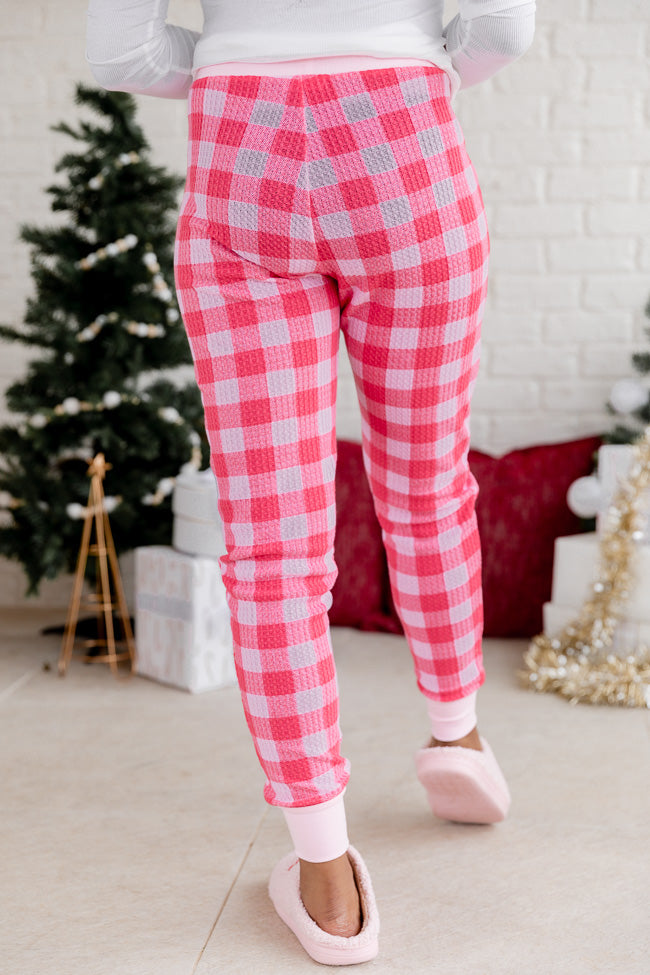 Pink Plaid Lounge Joggers DOORBUSTER
