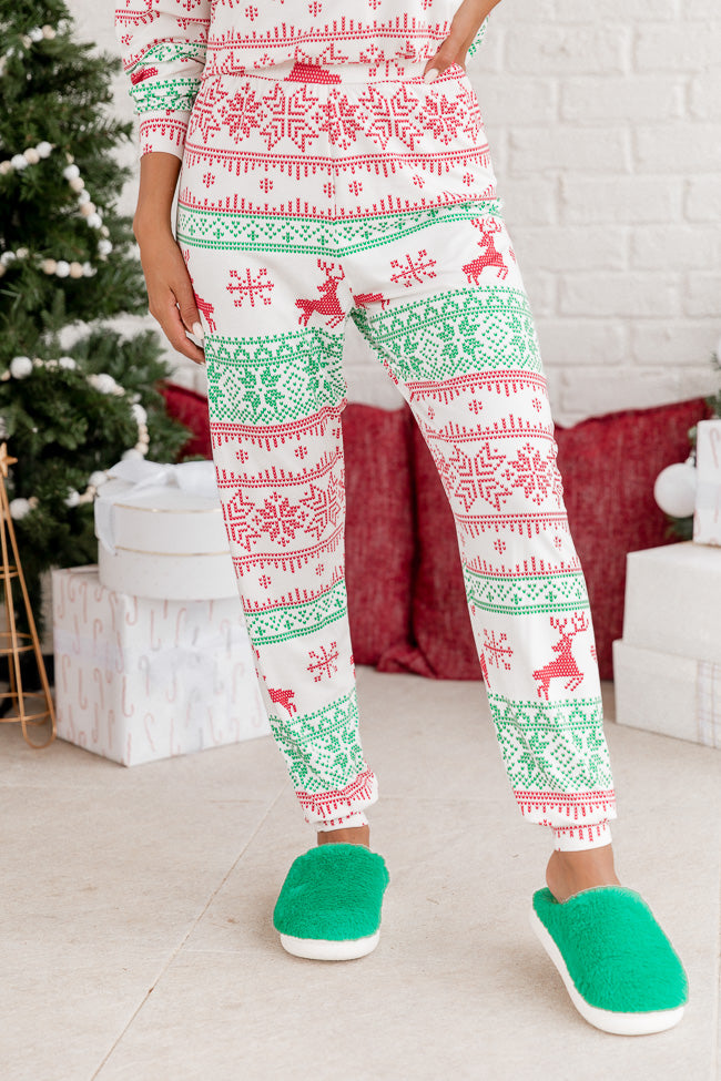 Sleigh All Day Red and Green Fair Isle Pajama Pant