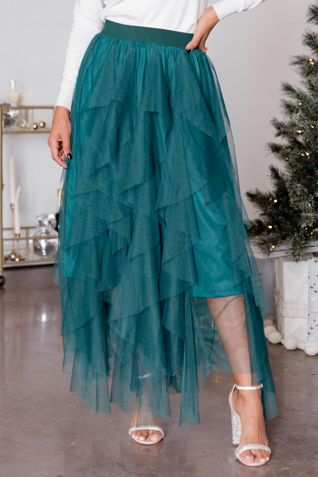 Magical Feeling Evergreen Tulle Maxi Skirt