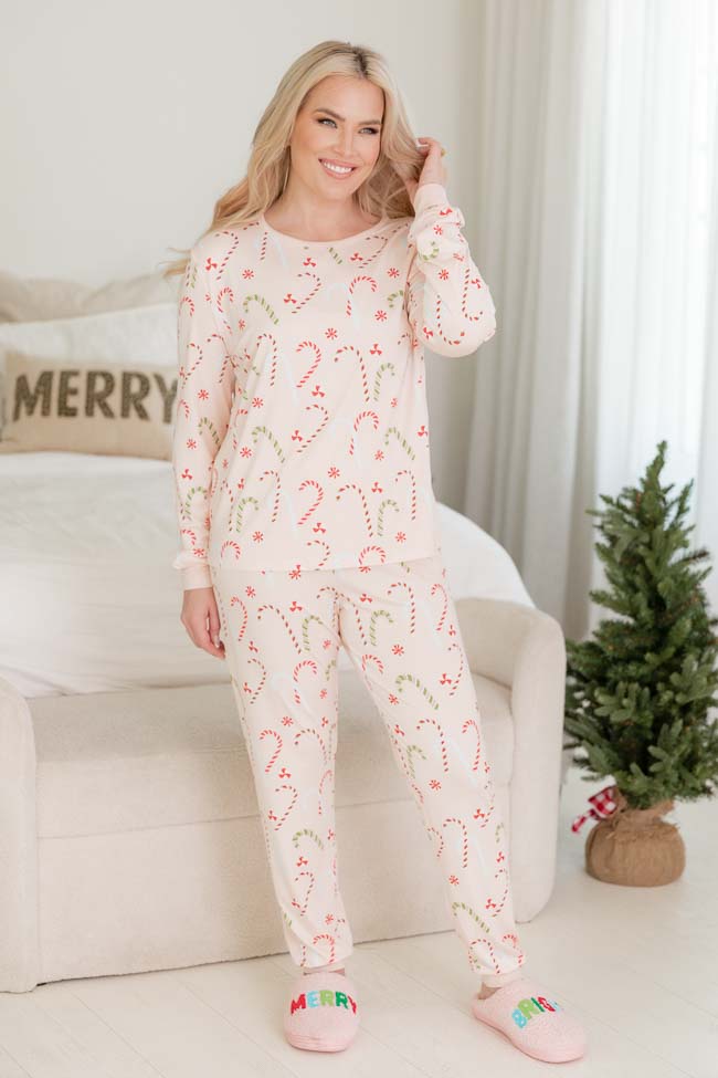 Merry All the Way Pink Trees Pajama Top FINAL SALE