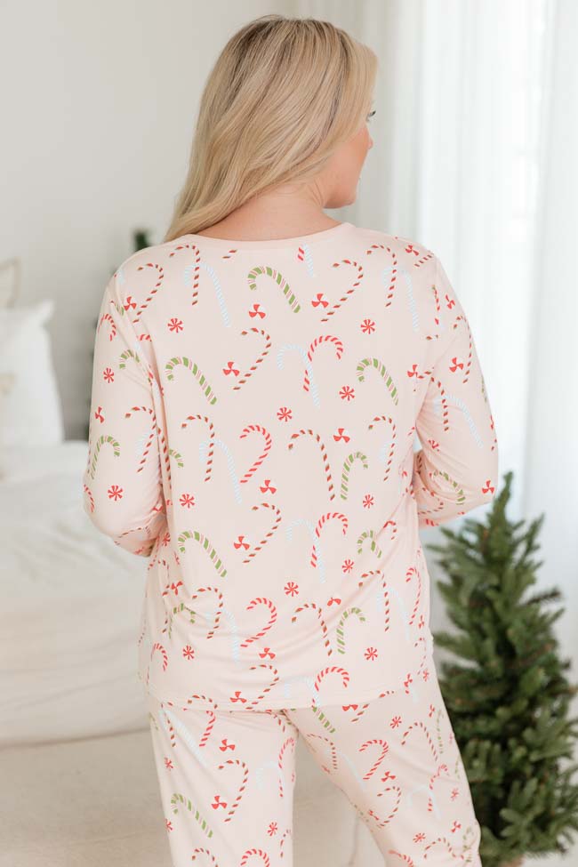 Merry All the Way Candy Canes Pajama Top FINAL SALE