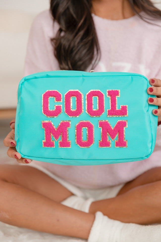 Cool Mom Teal Pink Patch Bag