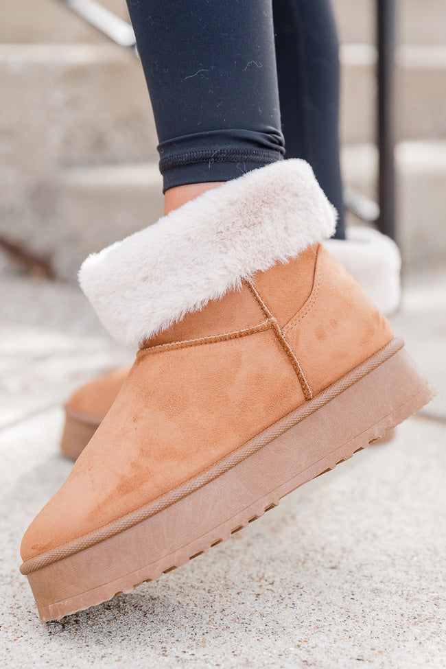 Tan fuzzy outlet boots