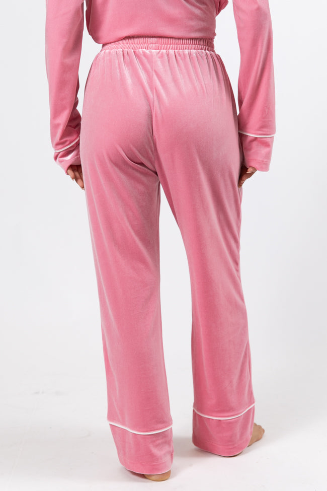 Asking Again Pink Velvet Lounge Pants