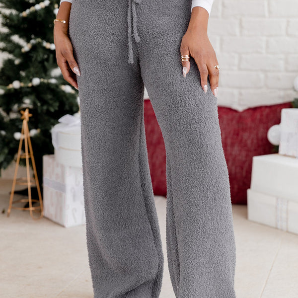 Movies And Chill Fuzzy Ivory Lounge Pants